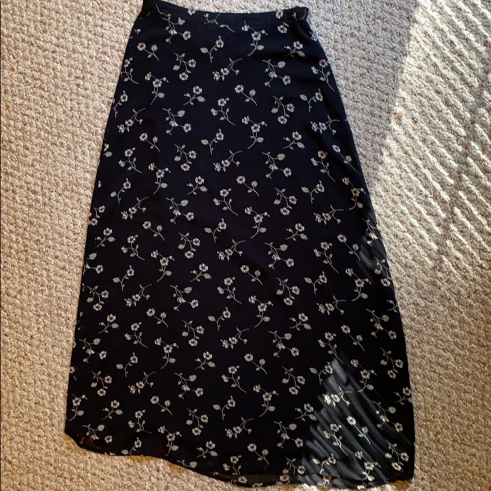Black floral Maxi skirt